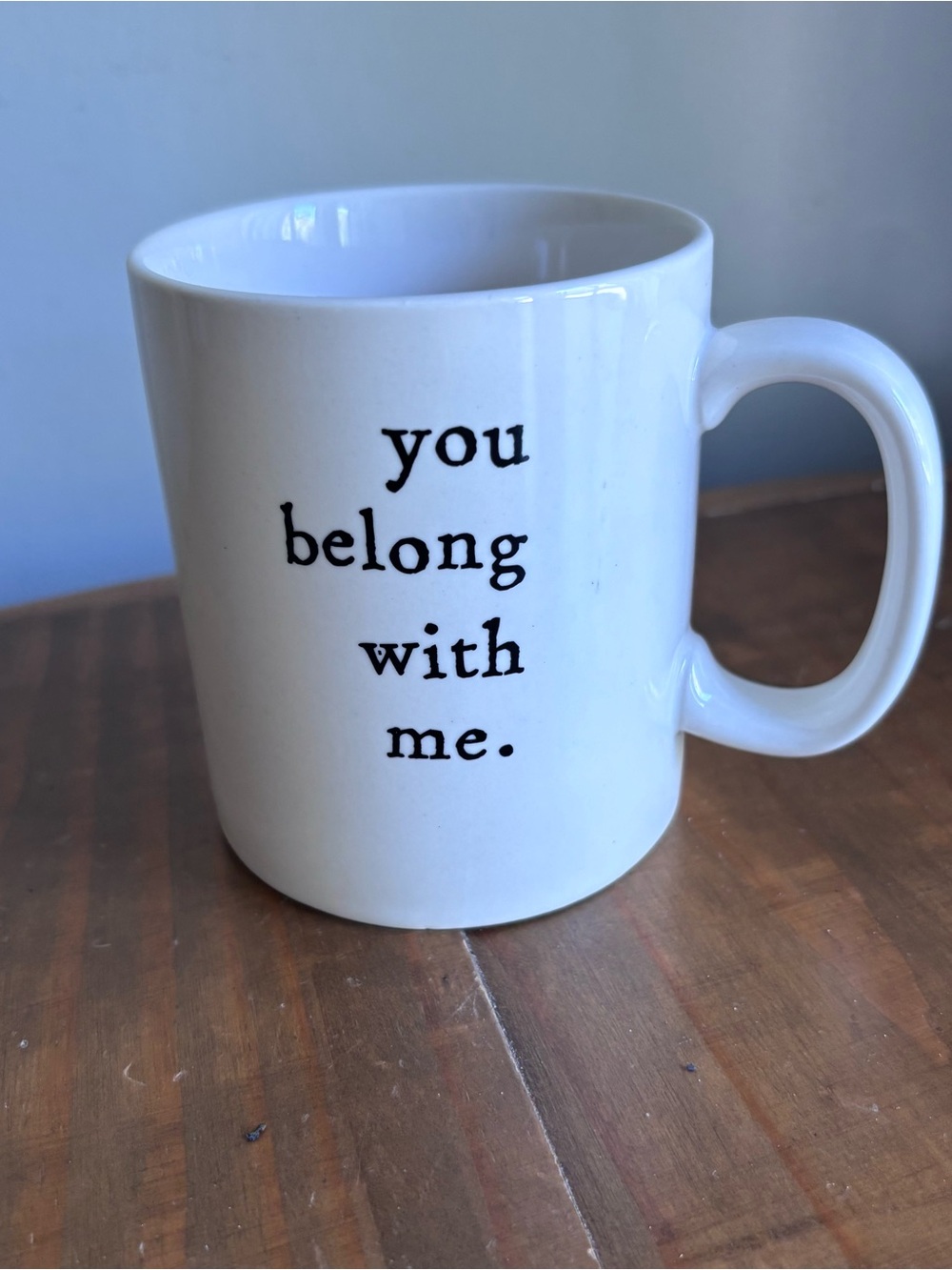 Natural Life "You Belong With Me" Ceramic Coffee Mug-12oz-White/Black